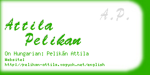 attila pelikan business card